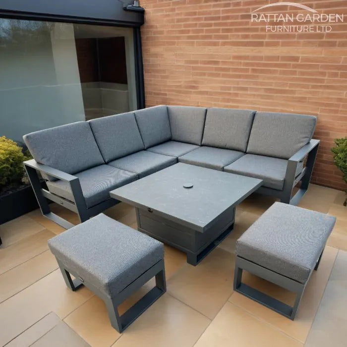 Zachary Luxury Corner Dining Set With Adjustable Table