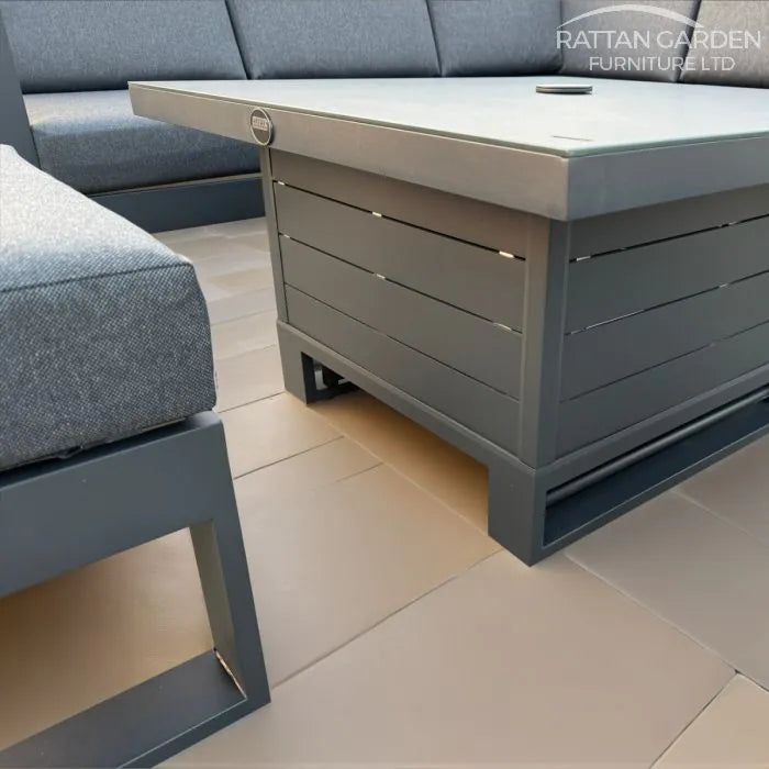 Zachary Luxury Corner Dining Set With Adjustable Table