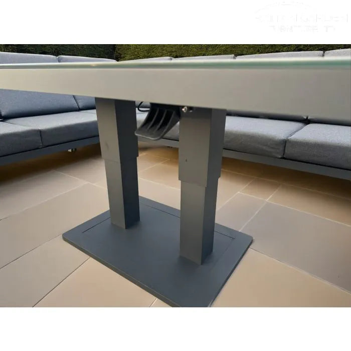 Aluminium Theodore Corner Sofa Set With Adjustable Table