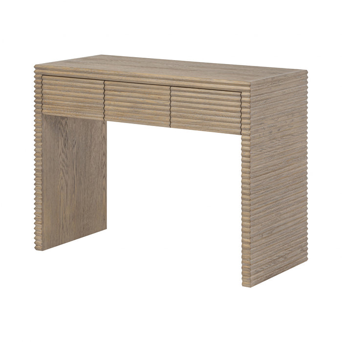Wickham Ribbed Oak Desk-Cheshire Furniture Outlet
