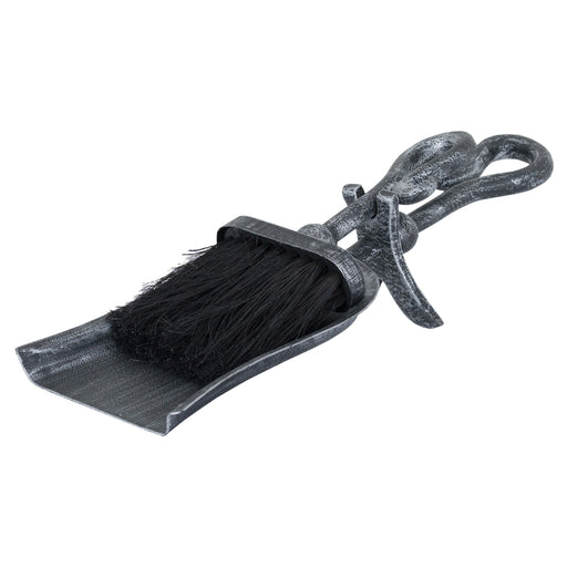 Silver Brushed Steel Crook Top Hearth Tidy Set-Cheshire Furniture Outlet