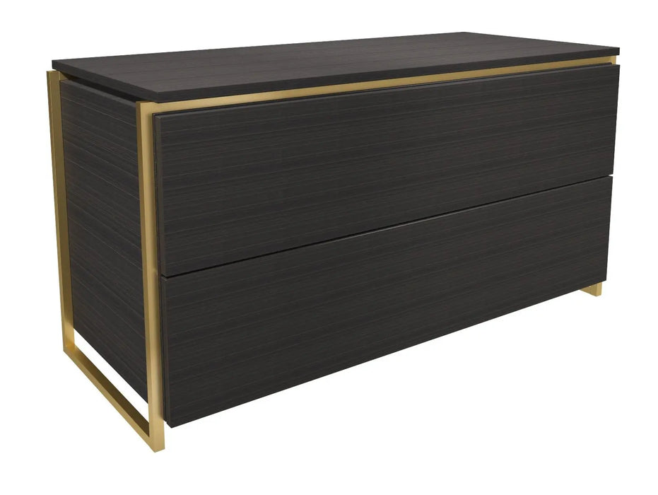 Federico Chests Of Two Drawers Black Oak Veneer-Cheshire Furniture Outlet