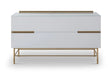 Alberto Two Drawer Low Sideboard With White & Brass Accent Sideboard-Cheshire Furniture Outlet