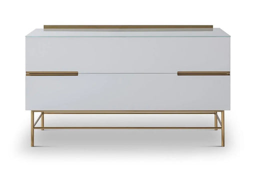 Alberto Wide Chests Of Two Drawer White Matt Lacquer-Cheshire Furniture Outlet