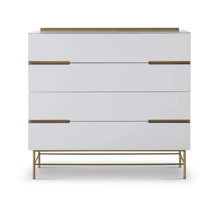 Alberto Wide Chests Of Six Drawer White Matt Lacquer-Cheshire Furniture Outlet
