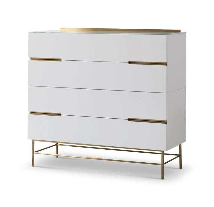 Alberto Wide Chests Of Six Drawer White Matt Lacquer-Cheshire Furniture Outlet