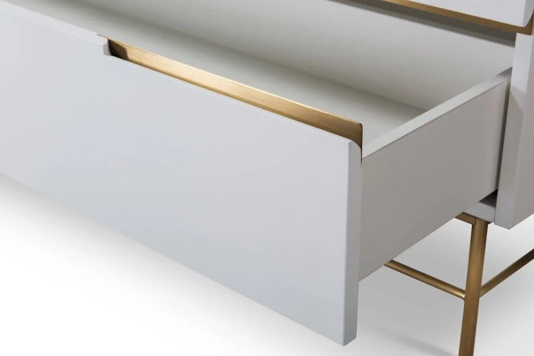Alberto Wide Chests Of Six Drawer White Matt Lacquer-Cheshire Furniture Outlet