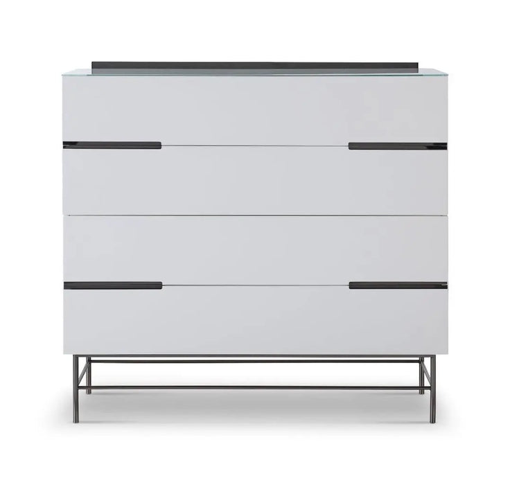 Alberto Wide Chests Of Six Drawer White Matt Lacquer-Cheshire Furniture Outlet