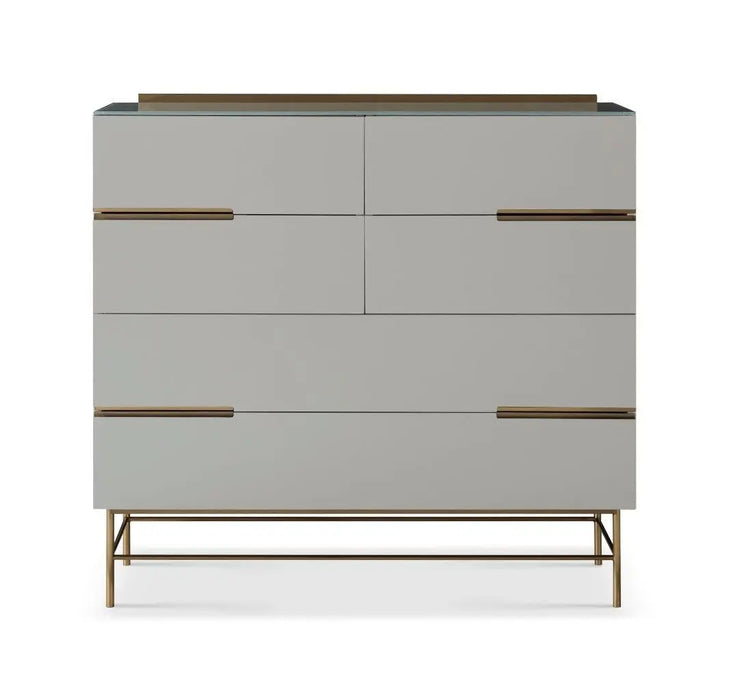 Alberto Wide Chests Of Six Drawer White Matt Lacquer-Cheshire Furniture Outlet