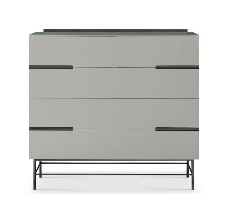 Alberto Wide Chests Of Six Drawer White Matt Lacquer-Cheshire Furniture Outlet
