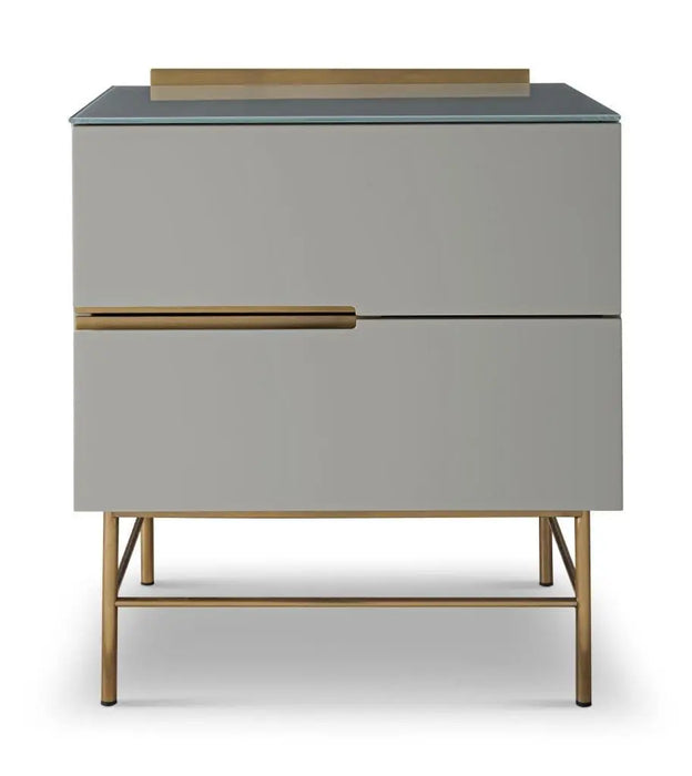 Alberto Narrow Chests Of Two Drawer White Matt Lacquer-Cheshire Furniture Outlet