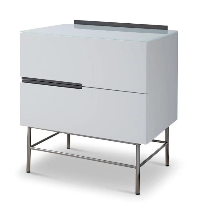 Alberto Narrow Chests Of Two Drawer White Matt Lacquer-Cheshire Furniture Outlet