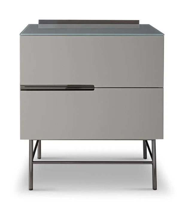 Alberto Narrow Chests Of Two Drawer White Matt Lacquer-Cheshire Furniture Outlet