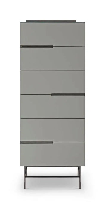 Alberto Narrow Chests Of Six Drawer White Matt Lacquer-Cheshire Furniture Outlet
