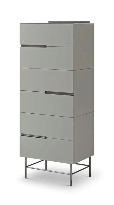 Alberto Narrow Chests Of Six Drawer White Matt Lacquer-Cheshire Furniture Outlet