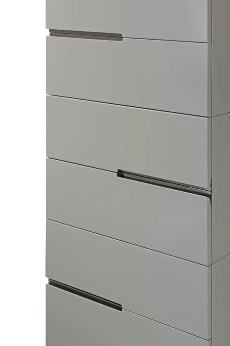 Alberto Narrow Chests Of Six Drawer White Matt Lacquer-Cheshire Furniture Outlet