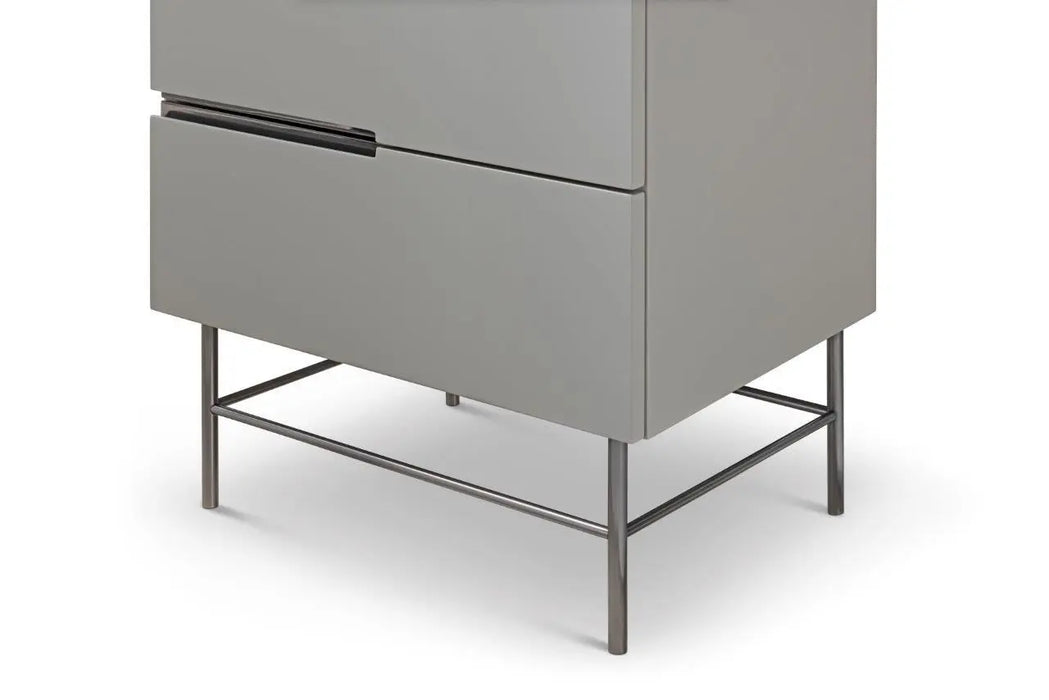Alberto Narrow Chests Of Six Drawer White Matt Lacquer-Cheshire Furniture Outlet