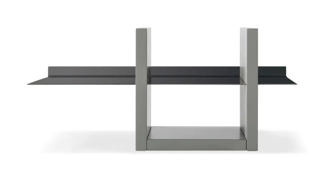 Grey & Dark Chrome Accent Wall Shelf Unit-Cheshire Furniture Outlet