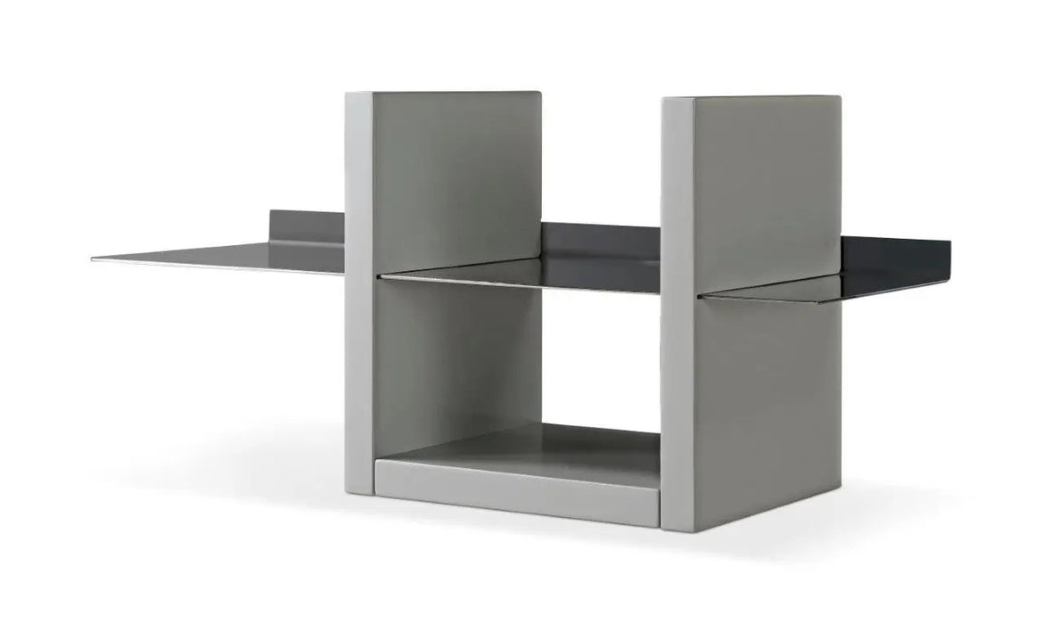 Grey & Dark Chrome Accent Wall Shelf Unit-Cheshire Furniture Outlet