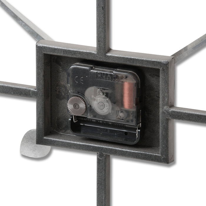 Silver Rectangular Skeleton Wall Clock-Cheshire Furniture Outlet