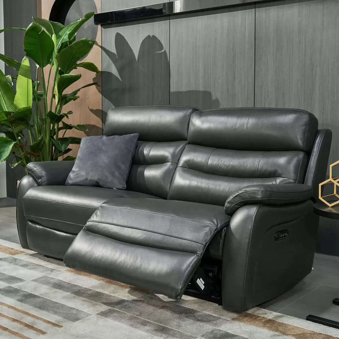 ShadowComfort Leather Power Reclining Large 2 Seater Sofa with Power Headrest-Cheshire Furniture Outlet