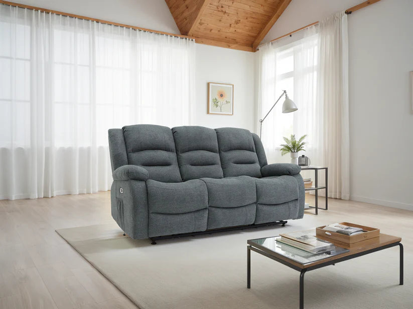 Alva Electric Recliner 3 Seater Sofa