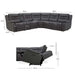 Silver Fabric Elegance Power Reclining Sofa-Cheshire Furniture Outlet