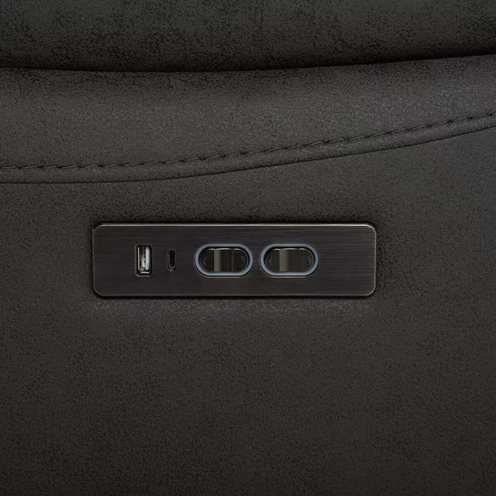 Silver Fabric Elegance Power Reclining Sofa-Cheshire Furniture Outlet