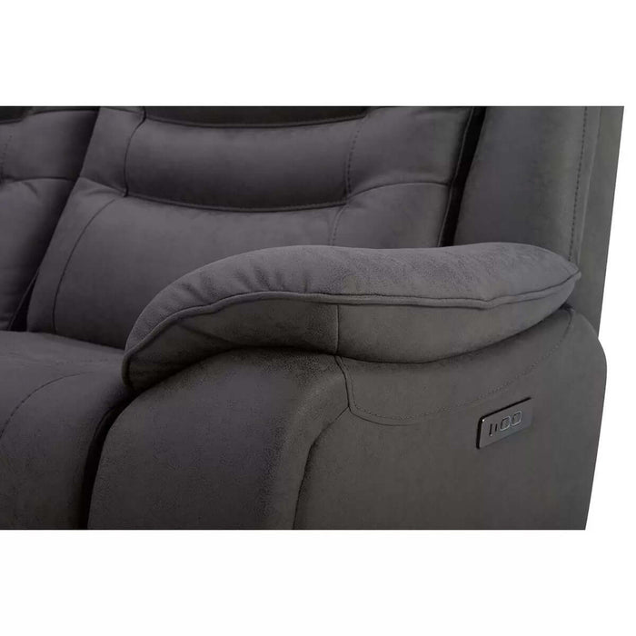 Silver Fabric Elegance Power Reclining Sofa-Cheshire Furniture Outlet