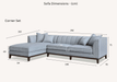 Aluxo Cooper Corner Sofa - Dolphin Boulce-Cheshire Furniture Outlet