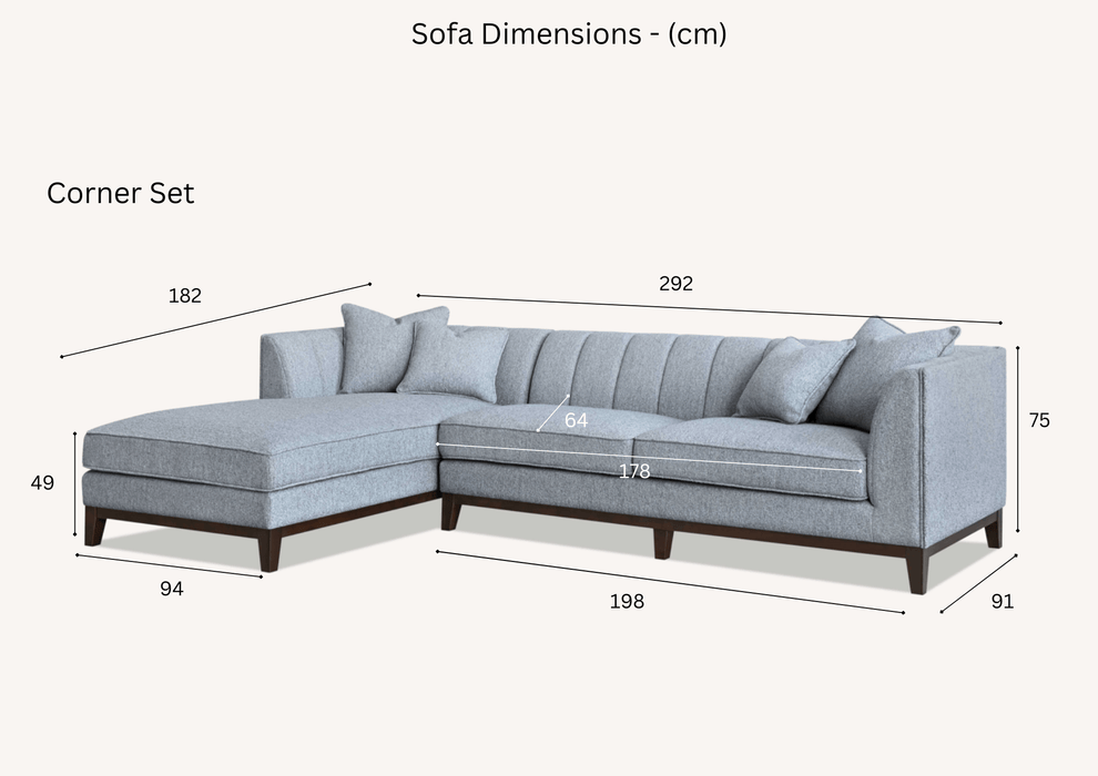Aluxo Cooper Corner Sofa - Dolphin Boulce-Cheshire Furniture Outlet
