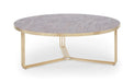 Finn Large Circular Coffee Table with Marble Top & Polished Frame-Cheshire Furniture Outlet