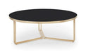 Finn Large Circular Coffee Table with Marble Top & Polished Frame-Cheshire Furniture Outlet