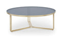 Finn Large Circular Coffee Table with Marble Top & Polished Frame-Cheshire Furniture Outlet