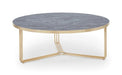 Finn Large Circular Coffee Table with Marble Top & Polished Frame-Cheshire Furniture Outlet