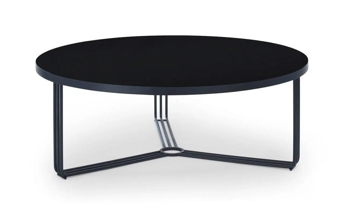 Finn Large Circular Coffee Table with Marble Top & Polished Frame-Cheshire Furniture Outlet