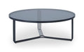 Finn Large Circular Coffee Table with Marble Top & Polished Frame-Cheshire Furniture Outlet