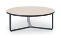 Finn Large Circular Coffee Table with Marble Top & Polished Frame-Cheshire Furniture Outlet
