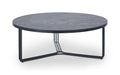 Finn Large Circular Coffee Table with Marble Top & Polished Frame-Cheshire Furniture Outlet