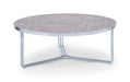 Finn Large Circular Coffee Table with Marble Top & Polished Frame-Cheshire Furniture Outlet