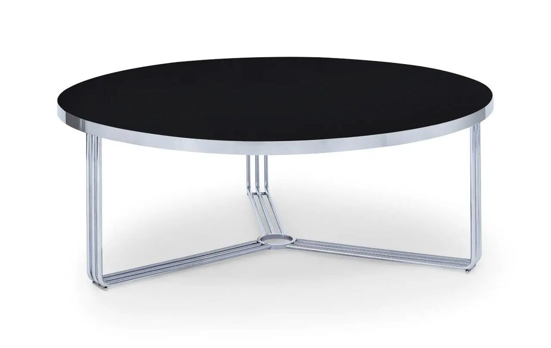 Finn Large Circular Coffee Table with Marble Top & Polished Frame-Cheshire Furniture Outlet