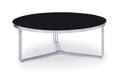 Finn Large Circular Coffee Table with Marble Top & Polished Frame-Cheshire Furniture Outlet