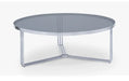 Finn Large Circular Coffee Table with Marble Top & Polished Frame-Cheshire Furniture Outlet
