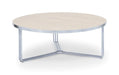 Finn Large Circular Coffee Table with Marble Top & Polished Frame-Cheshire Furniture Outlet