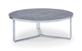 Finn Large Circular Coffee Table with Marble Top & Polished Frame-Cheshire Furniture Outlet