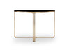White Marble Top & Polished Chrome Frame Demi Lune Console Table-Cheshire Furniture Outlet