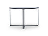 White Marble Top & Polished Chrome Frame Demi Lune Console Table-Cheshire Furniture Outlet