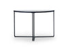 White Marble Top & Polished Chrome Frame Demi Lune Console Table-Cheshire Furniture Outlet