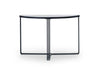 White Marble Top & Polished Chrome Frame Demi Lune Console Table-Cheshire Furniture Outlet