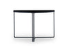 White Marble Top & Polished Chrome Frame Demi Lune Console Table-Cheshire Furniture Outlet